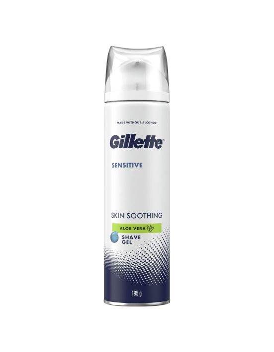 GILLETTE SENSITIVE SKIN SHAVE GEL SOOTHING ALOE VERA 195G - Direct Chemist  Outlet