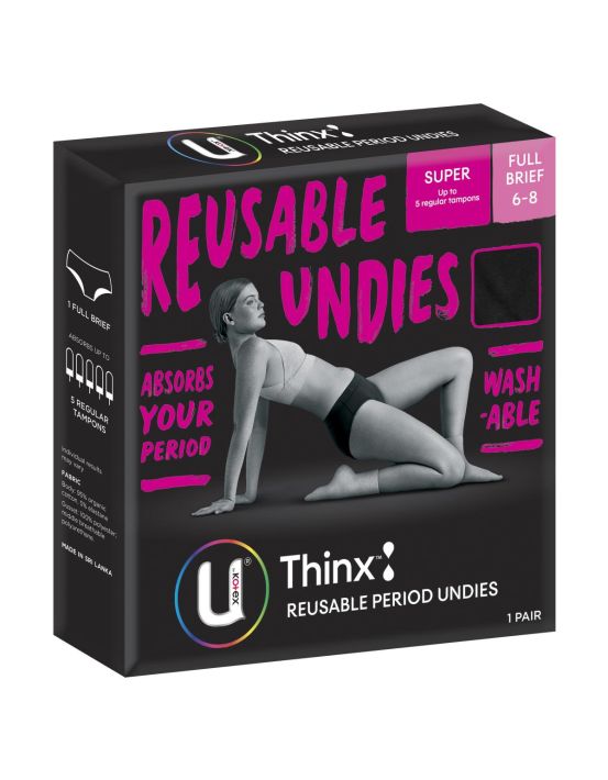 U by Kotex Thinx Reusable Period Undies Bikini Size 10