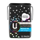 U By Kotex Cotton Ultrathin Pads Regular 12 Pack