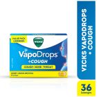 Vicks VapoDrops +Cough Honey Lemon Menthol 36 Lozenges