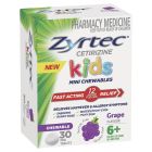 Zyrtec Kids Allergy & Hayfever Chewable Tablets Grape 30 Pack