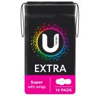 U By Kotex Super Extra Pads With Wings 14 Pack