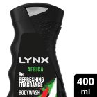 Lynx Body Wash 8-hour refreshing scent Africa shower gel with squeezed mandarin and sandalwood notes 400 ml