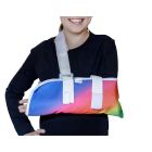 Crazy Casts Children's Arm Sling with optional Immobiliser Strap - Rainbow Design, size medium