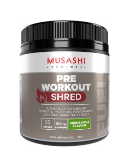 Musashi Pre Workout Shred Green Apple 225g