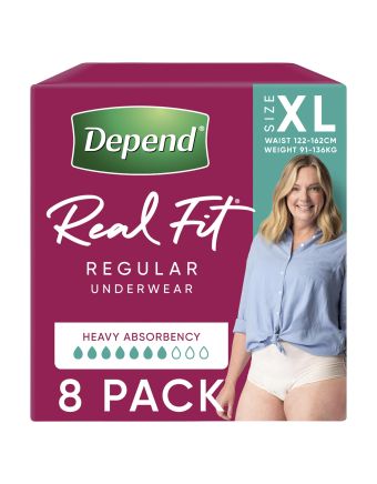 Depend Women Real Fit Underwear Extra Large 8 Pack