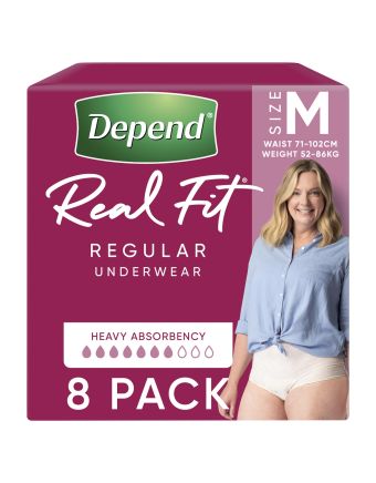 Depend Women Real Fit Underwear Medium 8 Pack