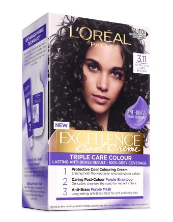 L'Oreal Excellence Cool Creme Permanent Hair Colour 3.11 Ultra Ash Dark Brown