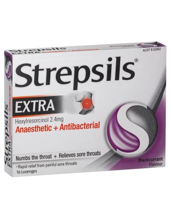 Strepsils Extra Blackcurrant with Anaesthetic 16 Lozenges 