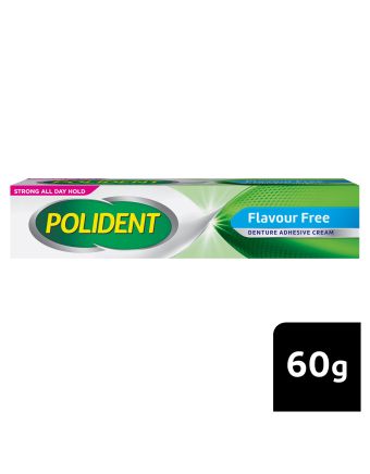 Polident Denture Adhesive Cream Flavour Free 60g