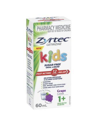 Zyrtec Kids Allergy & Hayfever Oral Liquid Grape 60ml