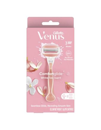 Gillette Venus Comfort Glide White Tea Razor Handle + 2 Blade Refills