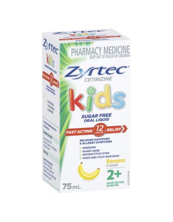 Zyrtec Kids Allergy & Hayfever Oral Liquid Banana 75mL