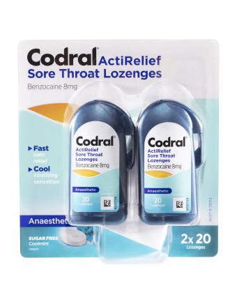 Codral ActiRelief Sore Throat Mint 40 Lozenges