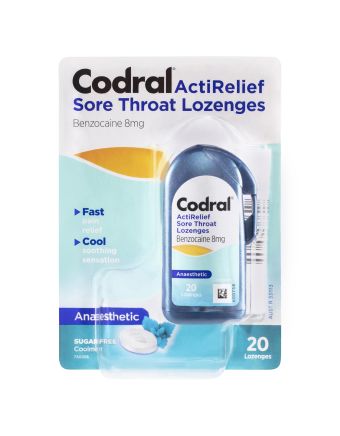 Codral ActiRelief Sore Throat Mint 20 Lozenges