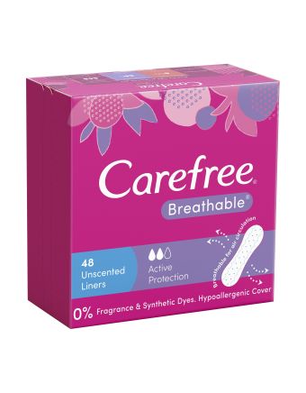 Carefree Breathable Liners Unscented 48 Pack