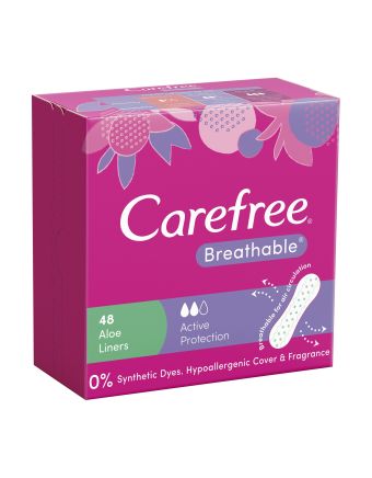 Carefree Breathable Liners With Aloe 48 Pack