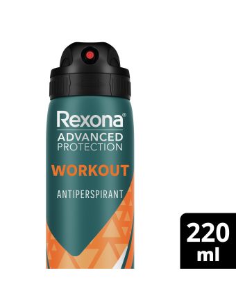 Rexona Men Advanced Protection Deodorant aerosol antiperspirant Workout 72-hour sweat and odour protection 220 mL