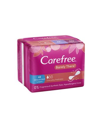 Carefree Barely There Unscented Panty Liners 42 Pack