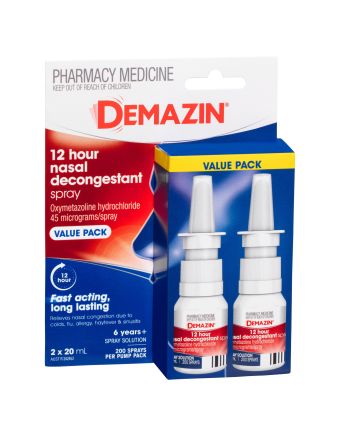 Demazin 12 Hour Nasal Decongestant Spray Value Pack 2 X 20mL