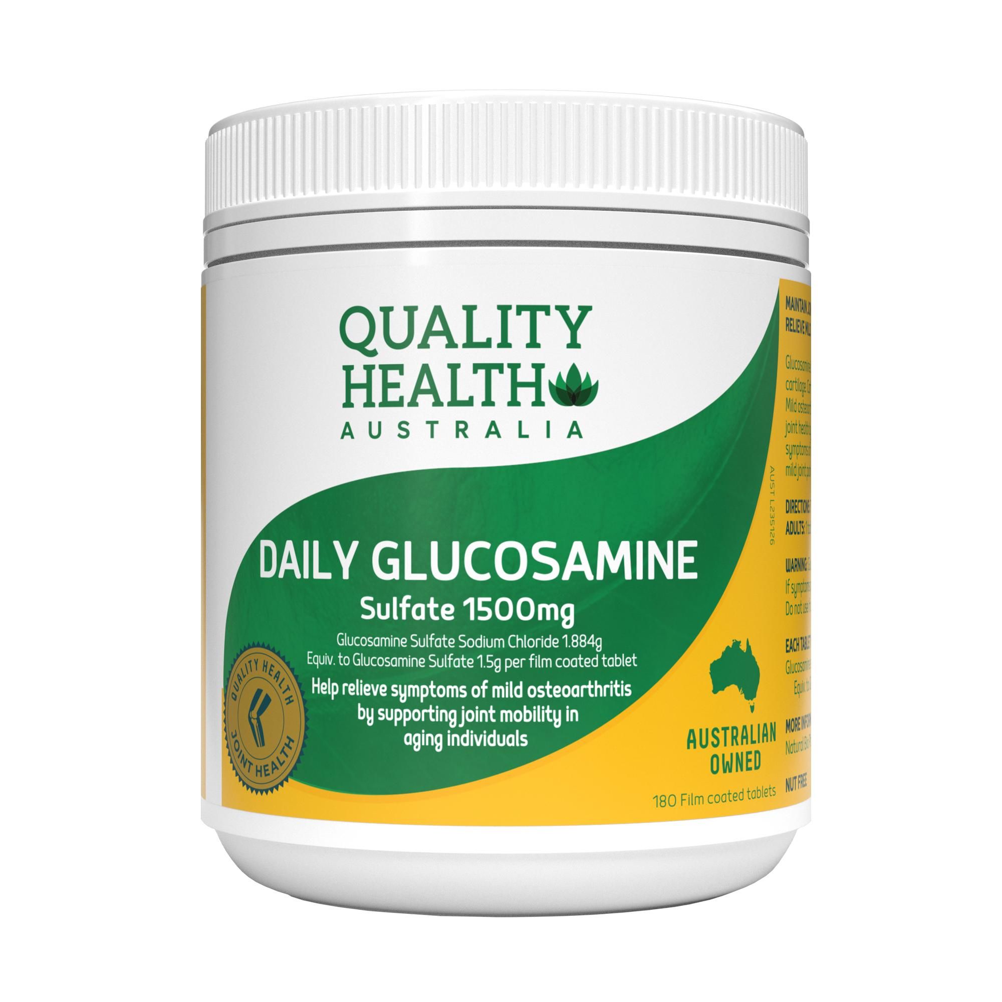 QUALITY HEALTH GLUCOSAMINE 1500MG TABS 180 Direct Chemist Outlet