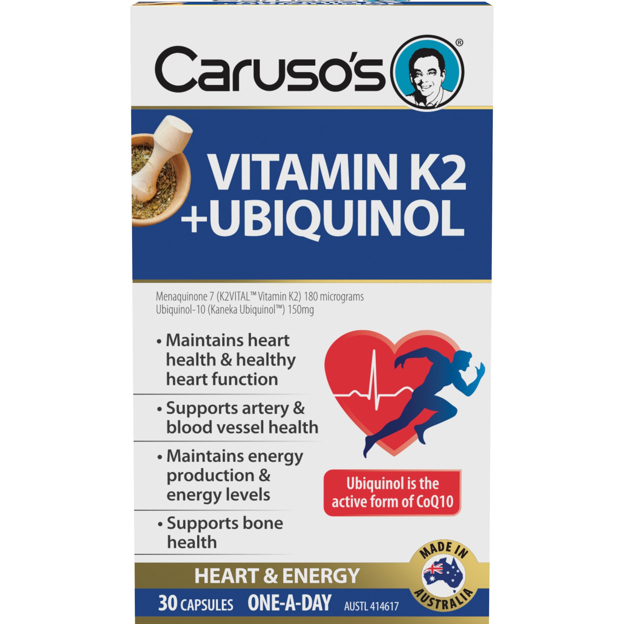 CARUSO S VITAMIN K2 EUBIQUINOL 30 CAPS Direct Chemist Outlet