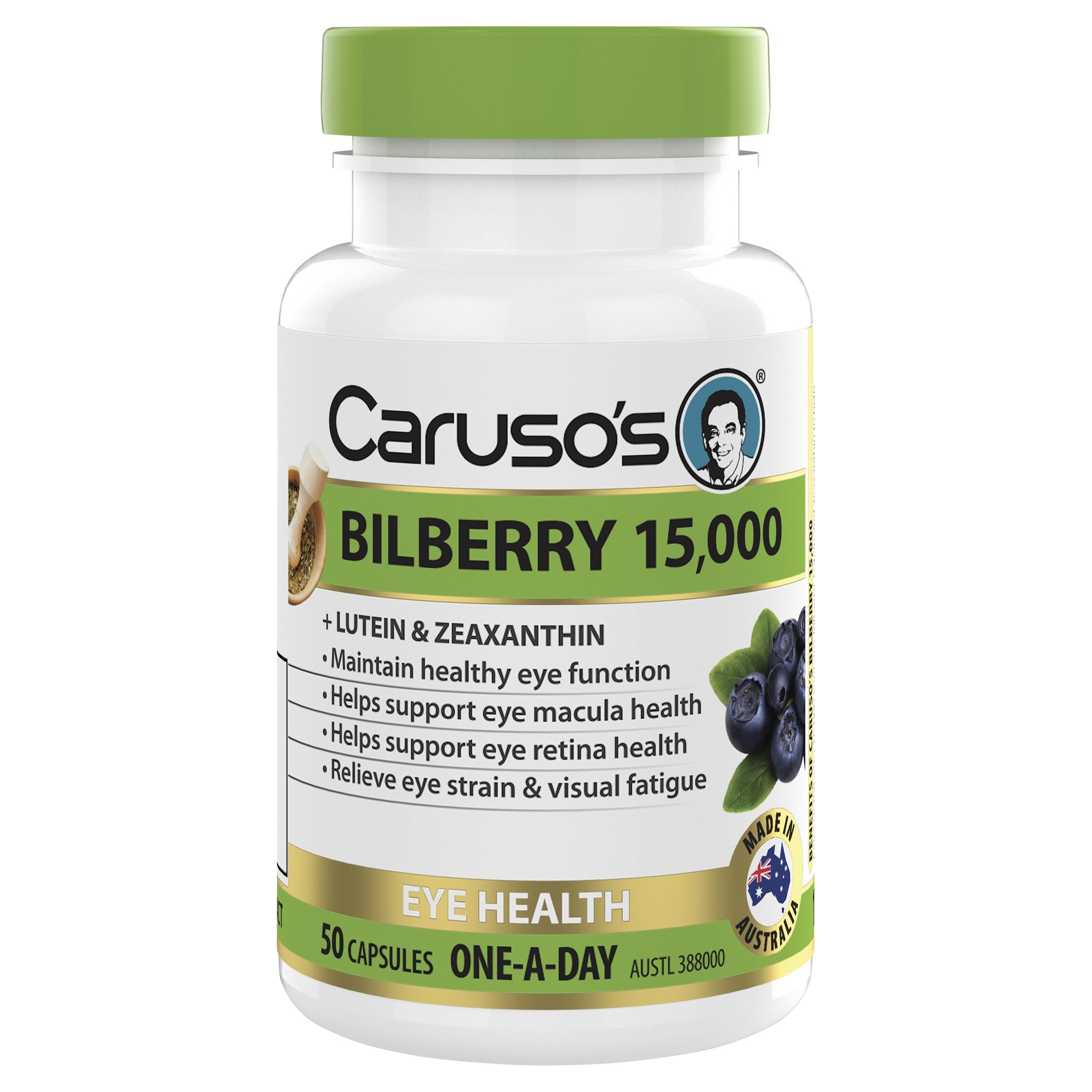 CARUSO S BILBERRY 15 000 50 CAPS Direct Chemist Outlet