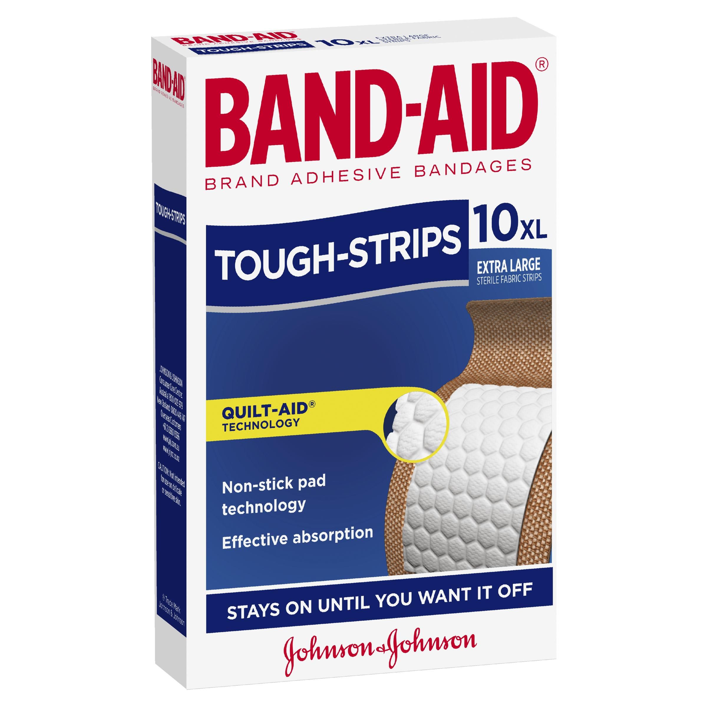 BAND-AID TOUGH STRIPS EXTRA LARGE 10PK - Direct Chemist Outlet
