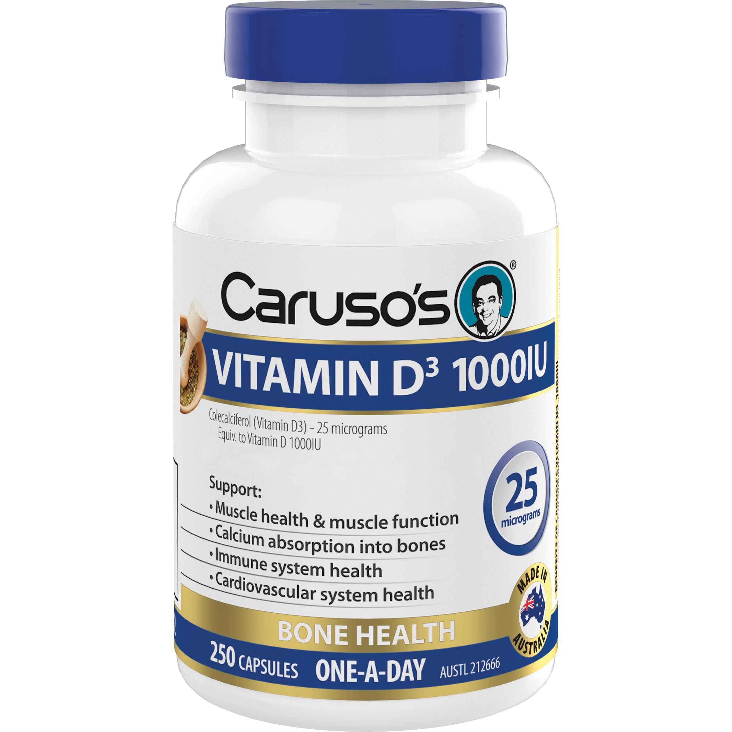 CARUSO S VITAMIN D3 1000IU CAPS 250 Direct Chemist Outlet