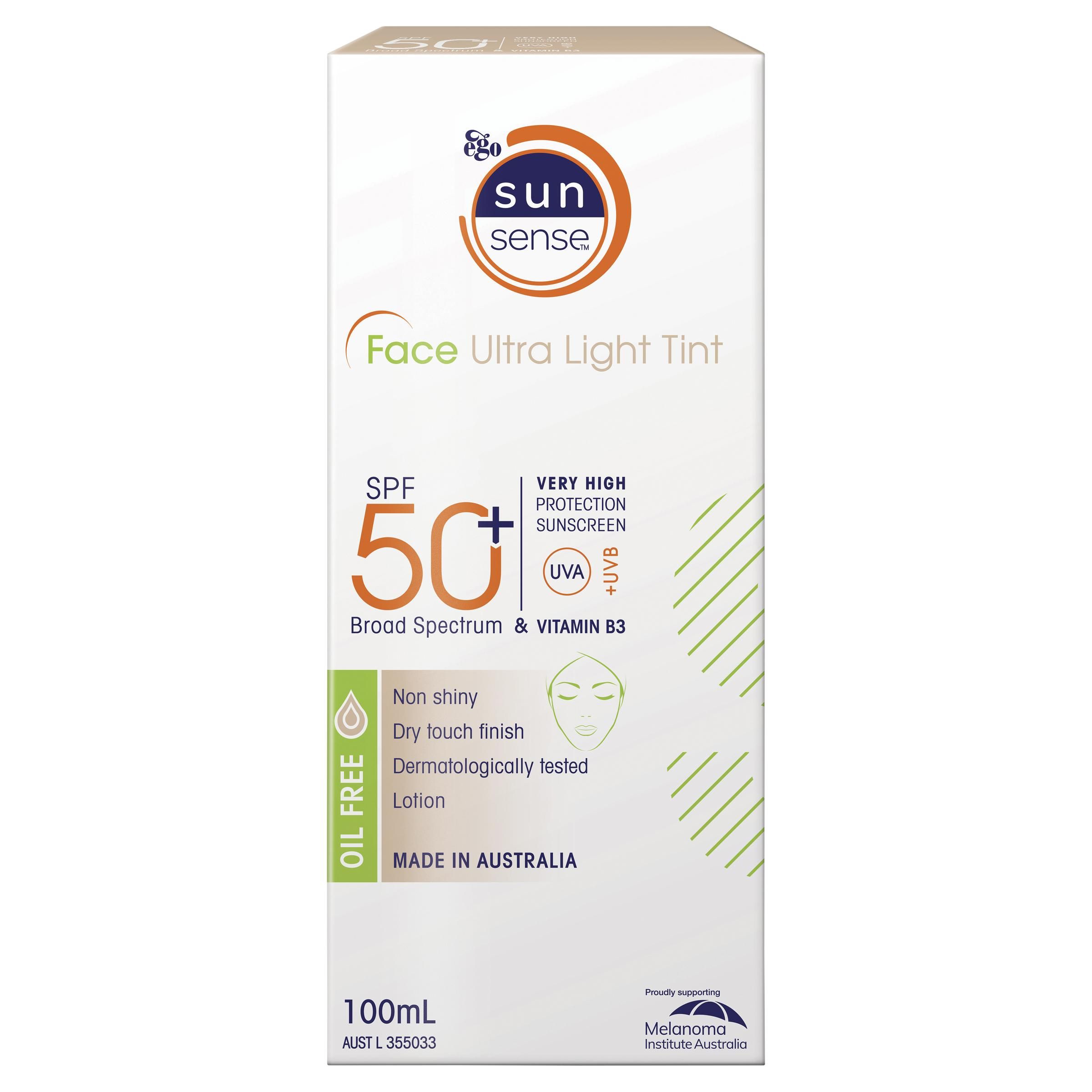 EGO SUNSENSE FACE ULTRA LIGHT TINT SPF50+ 100ML - Direct Chemist