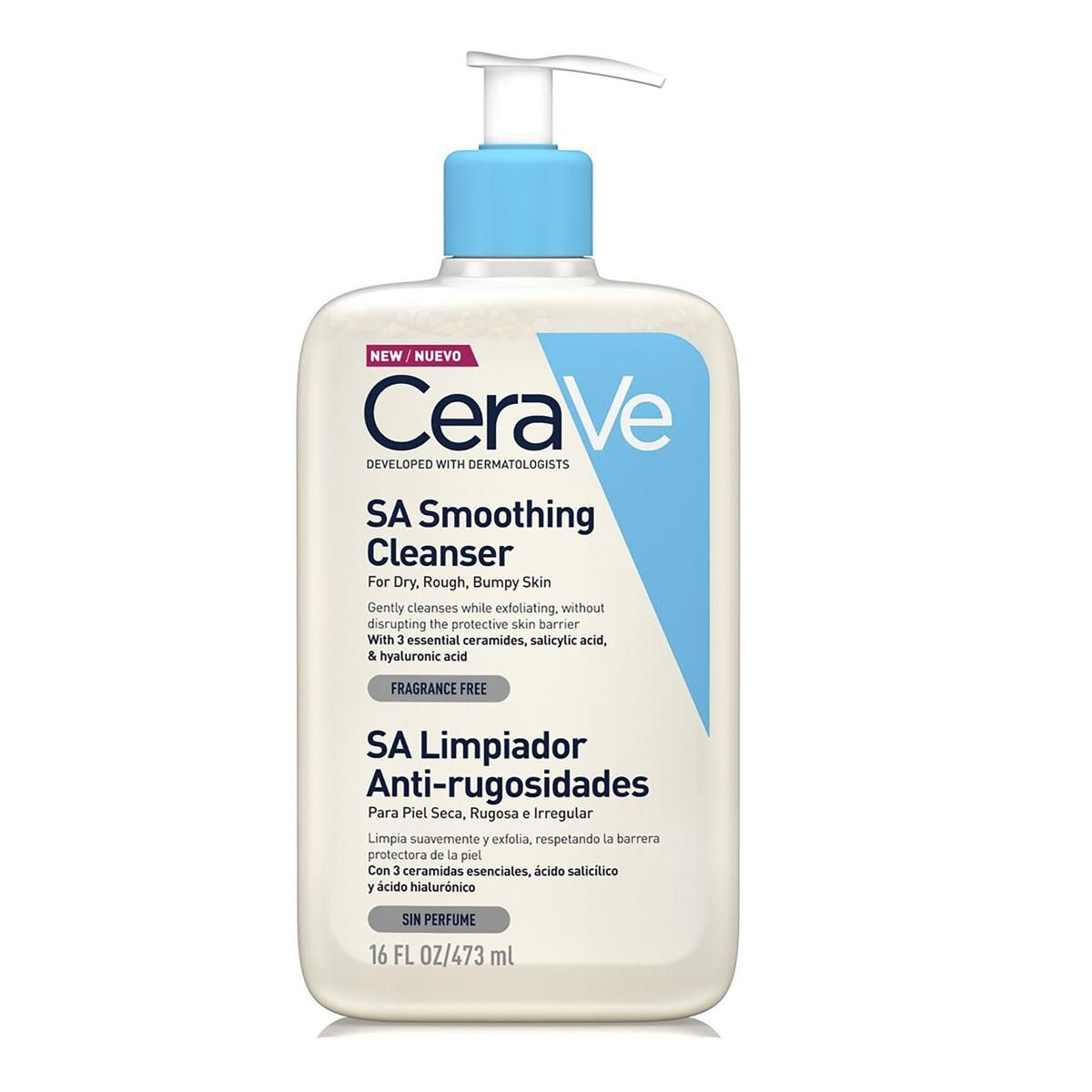 CeraVe – SA Smoothing Cleanser. Limpiador facial Anti-rugosidades para piel  seca, rugosa e irregular