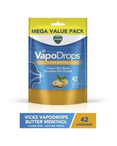 Vicks VapoDrops Butter Menthol 42 Lozenges