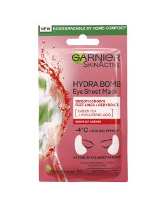 Garnier Hydra Bomb Hyaluronic Acid + Green Tea Anti Ageing Eye Sheet Mask 6g