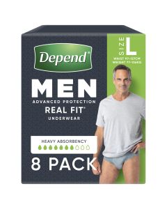 Depend Men Real Fit Underwear Large 8 Pack