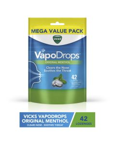 Vicks VapoDrops Original Menthol 42 Lozenges