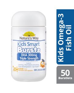 Nature's Way Kids Smart Triple Strength DHA 300mg 50 Capsules