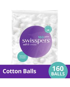 Swisspers Cotton Wool Balls 160 Pack 