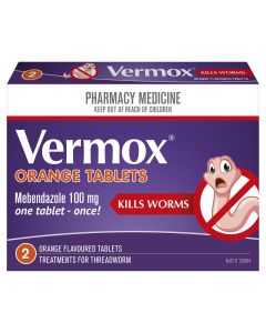 Vermox Worming Treatment Orange 2 Tablets