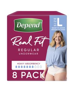 Depend Women Real Fit Underwear Large 8 Pack