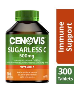 Cenovis Sugarless C 500mg Orange Flavour Value Pack 300 Chewable Tablets 