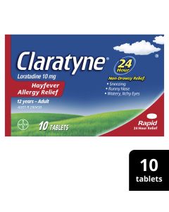 Claratyne Allergy Hayfever Relief Antihistamine Tablets 10 Pack