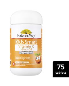 Nature's Way Kids Smart Vitamin C + Zinc + D3 75 Chewable Tablets