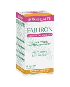 FAB Iron + Vitamin B Complex & Zinc 60 Capsules