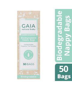 Gaia Natural Baby Biodegradable Nappy Bags 50 Pack