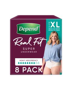 Depend Women Real Fit Underwear Super Extra Large 8 Pack