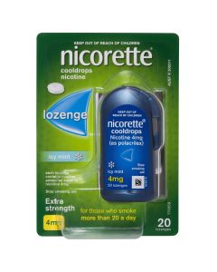 Nicorette Quit Smoking Extra Strength Cooldrops Nicotine Lozenge Icy Mint 20 Pack