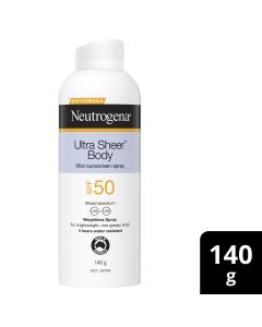 Neutrogena Ultra Sheer Body Mist Sunscreen SPF50 140g