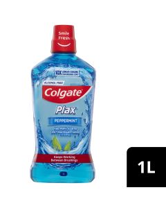 Colgate Plax Alcohol Free Antibacterial Mouthwash Peppermint 1L