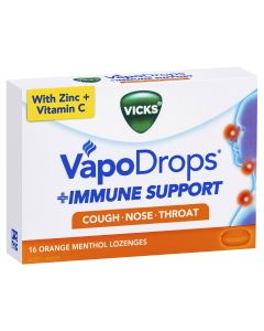 Vicks VapoDrops Immune Support Orange 16 Lozenges