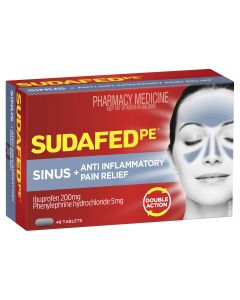 Sudafed PE Sinus + Anti Inflammatory Pain Relief 48 Tablets